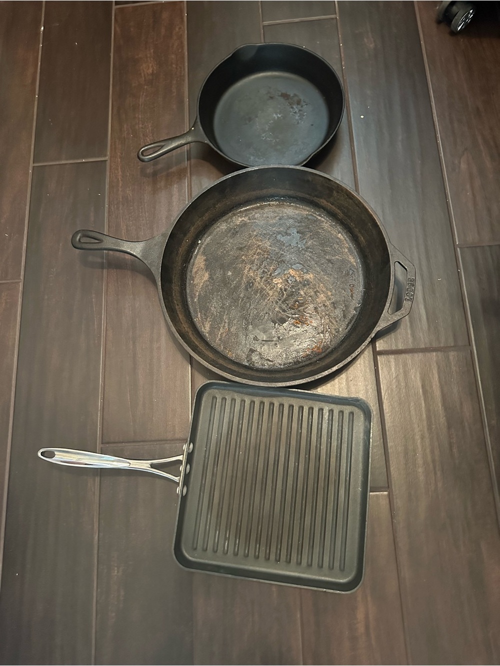 Cast Iron Skillet & Grill Pan Set - Black